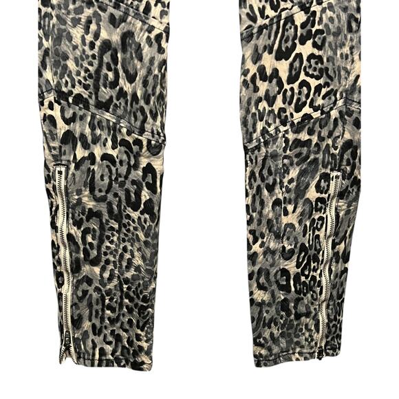 J Brand Houlihan Snow Leopard Skinny Cargo Stretch Pants Women’s Size 27  Zipper - Picture 6 of 12